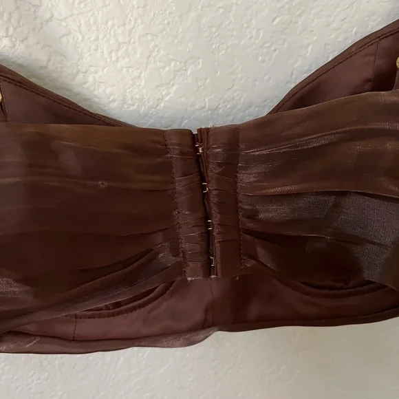 LOVERS + FRIENDS | Benny Midi Skirt & Bra Top Set in Chocolate Brown | Size S|XS - Picture 6 of 16